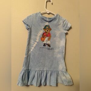 Polo by Ralph Lauren Kids Light Blue Dress with Polo Bear